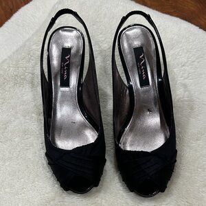 Nina Elegant Black Slingback Heels